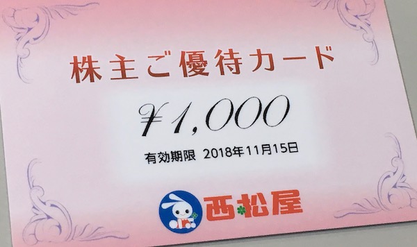 7545西松屋チェーン株主優待カード